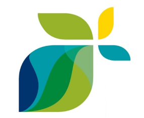 Imagen de un logotipo en forma de hoja