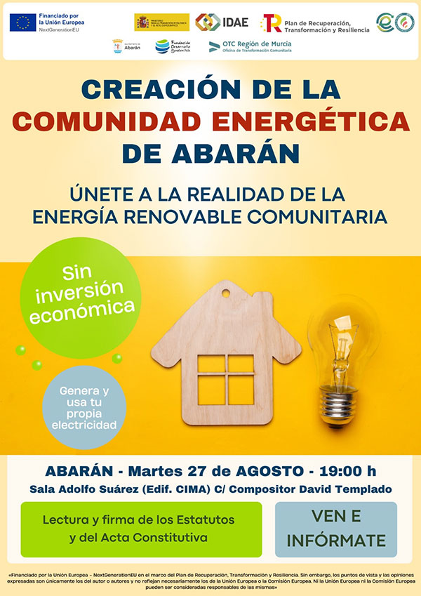 cartel comunidades energéticas Abarán